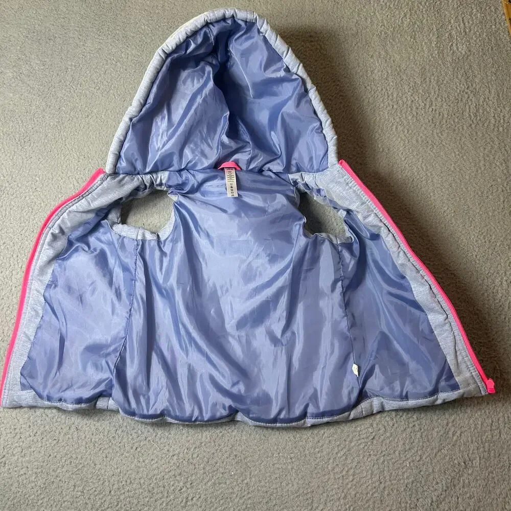 90 Degree by Reflex Vest Girls S Light‎ Blue Full Zip Hoodie Puffer Sleeveless